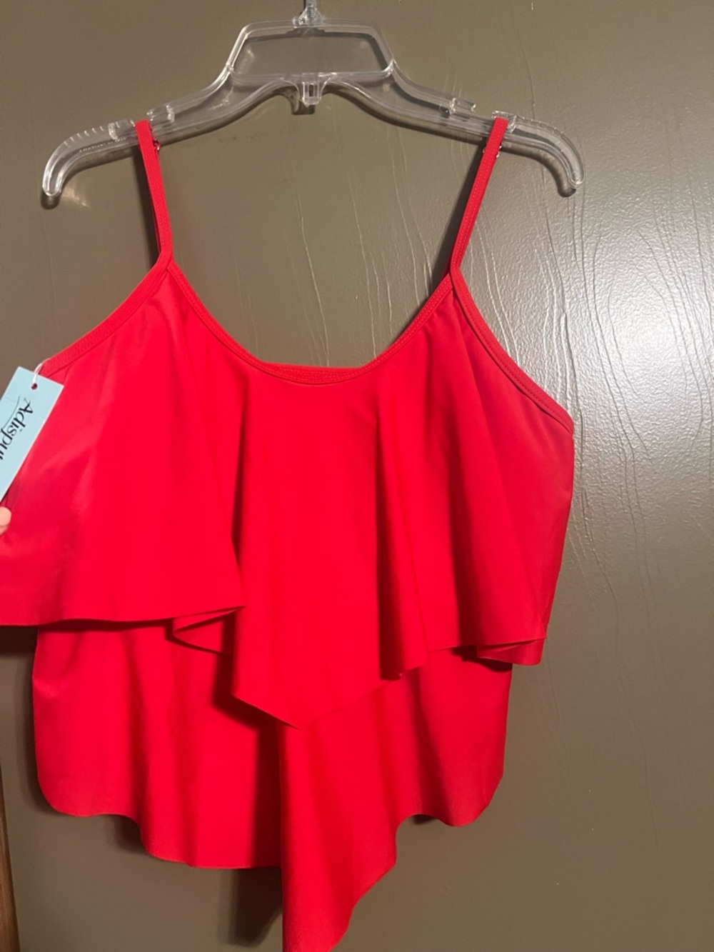 Red Ruffle Swim Tankini - Picture 2 of 5